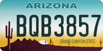 AZ license plate BQB3857