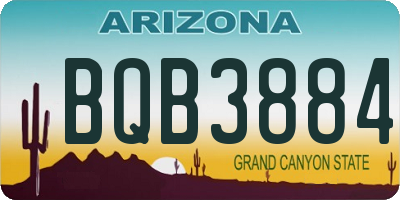 AZ license plate BQB3884