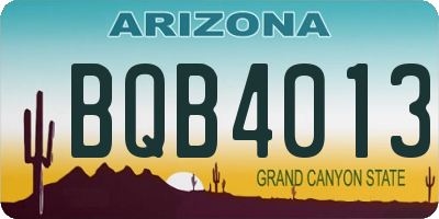 AZ license plate BQB4013