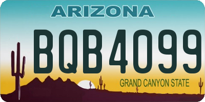 AZ license plate BQB4099