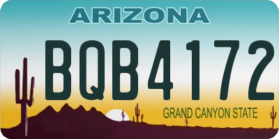 AZ license plate BQB4172