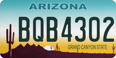 AZ license plate BQB4302