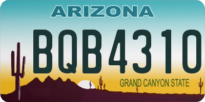 AZ license plate BQB4310