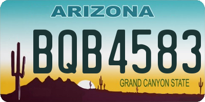 AZ license plate BQB4583