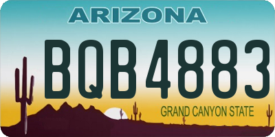 AZ license plate BQB4883