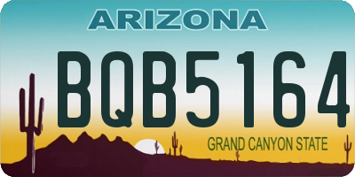 AZ license plate BQB5164