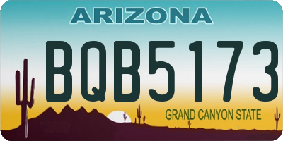 AZ license plate BQB5173