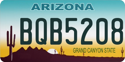 AZ license plate BQB5208