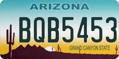 AZ license plate BQB5453