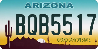 AZ license plate BQB5517
