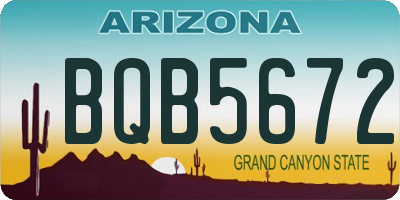 AZ license plate BQB5672