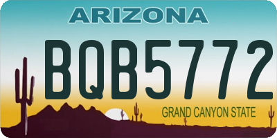AZ license plate BQB5772