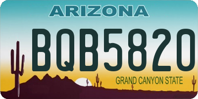 AZ license plate BQB5820