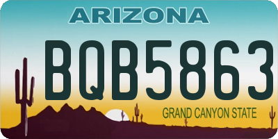 AZ license plate BQB5863