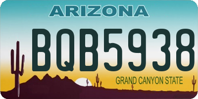 AZ license plate BQB5938