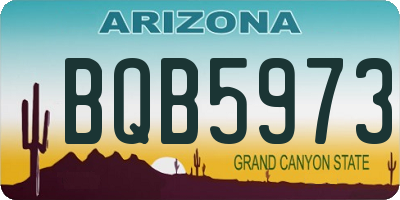 AZ license plate BQB5973