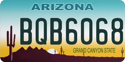AZ license plate BQB6068