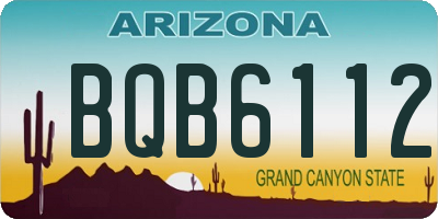 AZ license plate BQB6112