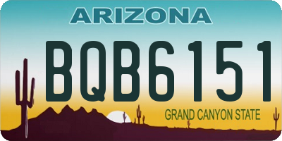 AZ license plate BQB6151