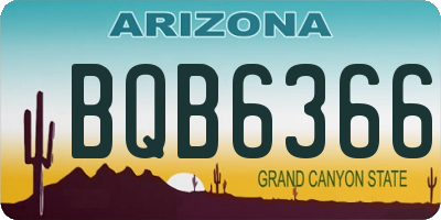 AZ license plate BQB6366