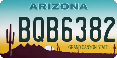AZ license plate BQB6382