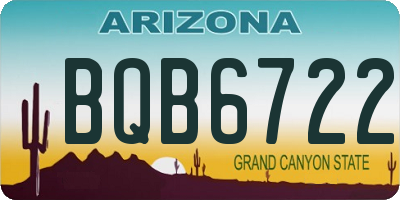 AZ license plate BQB6722