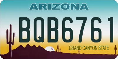 AZ license plate BQB6761