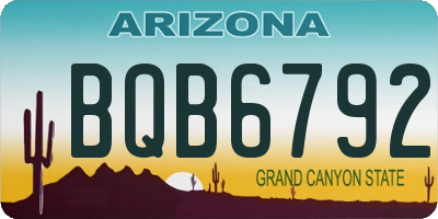 AZ license plate BQB6792
