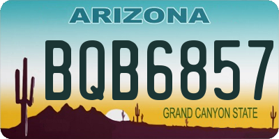 AZ license plate BQB6857
