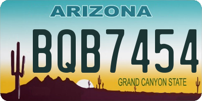 AZ license plate BQB7454