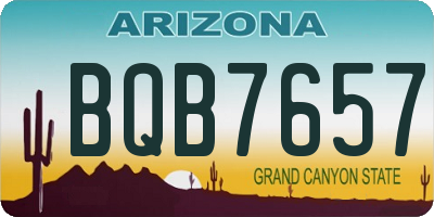 AZ license plate BQB7657