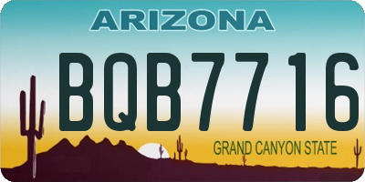 AZ license plate BQB7716