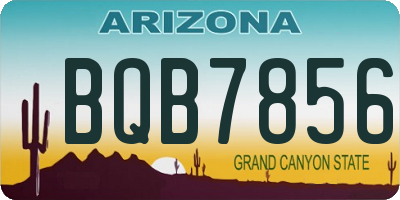 AZ license plate BQB7856