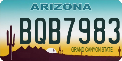 AZ license plate BQB7983