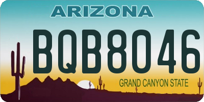 AZ license plate BQB8046
