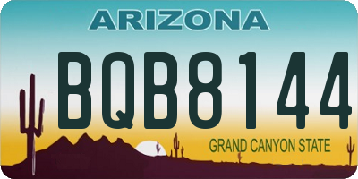 AZ license plate BQB8144