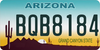 AZ license plate BQB8184
