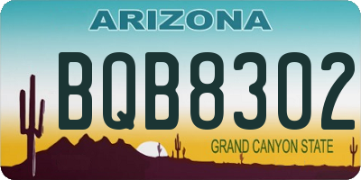 AZ license plate BQB8302