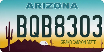AZ license plate BQB8303