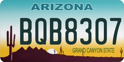 AZ license plate BQB8307