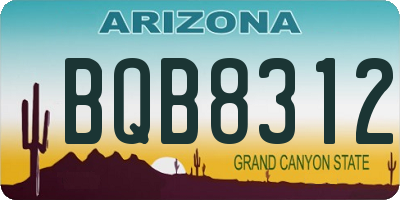 AZ license plate BQB8312