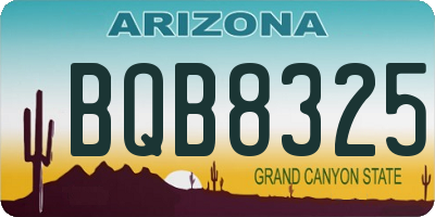 AZ license plate BQB8325