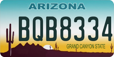 AZ license plate BQB8334