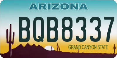 AZ license plate BQB8337
