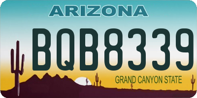 AZ license plate BQB8339