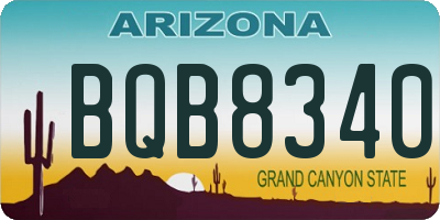 AZ license plate BQB8340