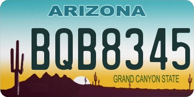 AZ license plate BQB8345