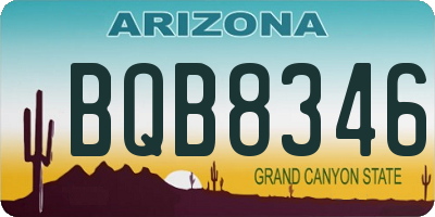 AZ license plate BQB8346