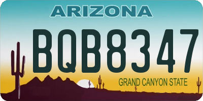 AZ license plate BQB8347