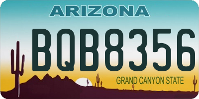 AZ license plate BQB8356